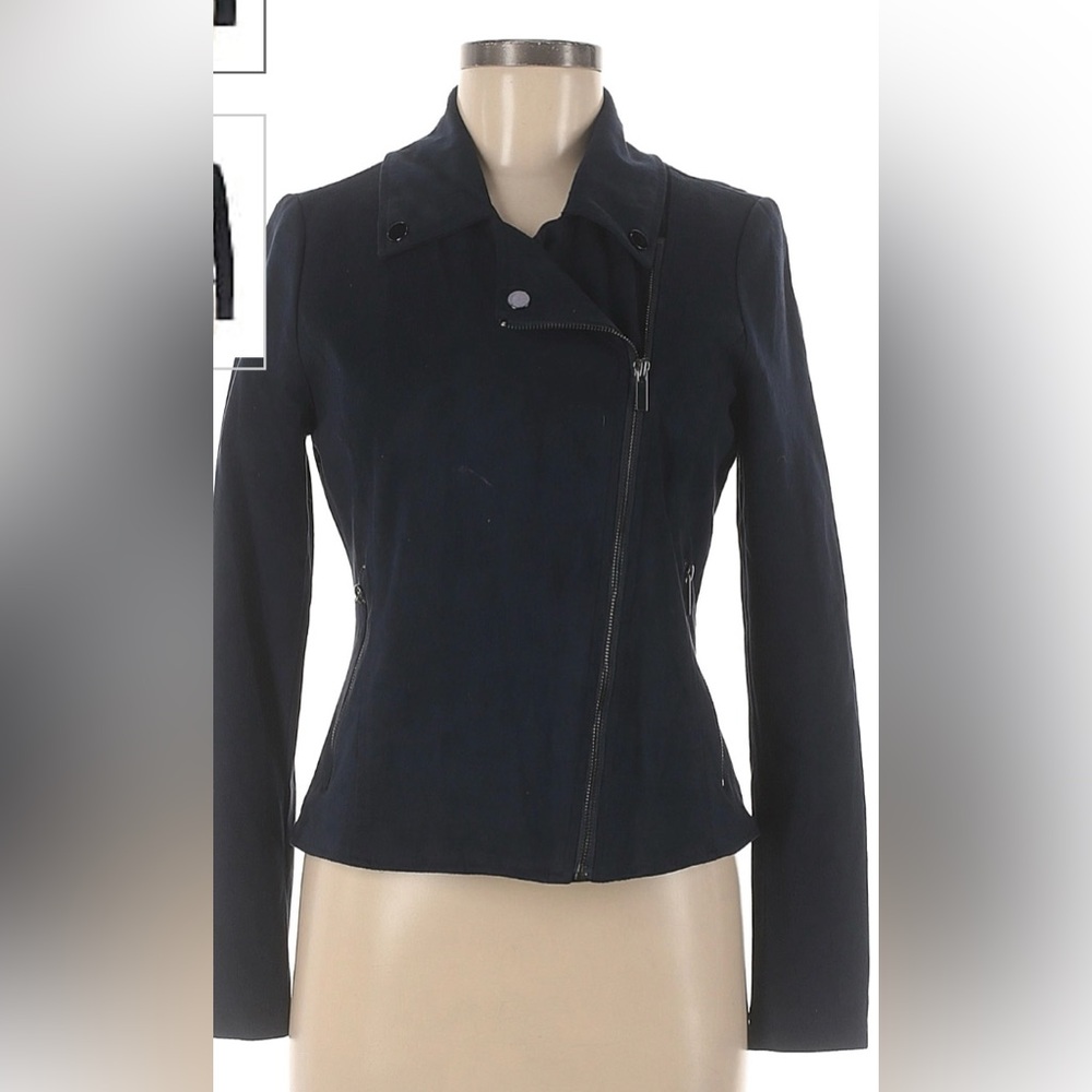 Bagatelle faux suede navy biker jacket size L